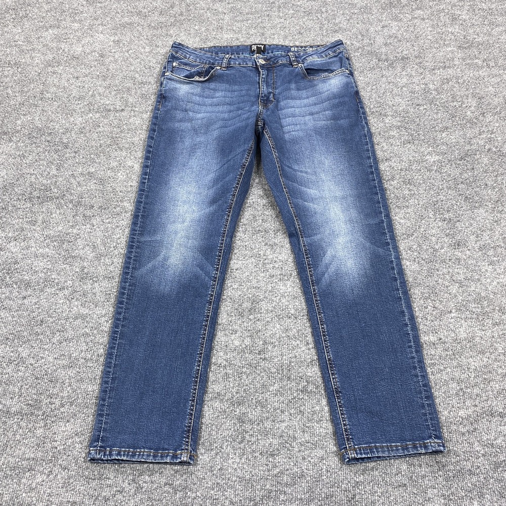 DKNY Jeans Mens 34x30 Blue Bedford Slim Fit Stretch Denim Casual Everyday